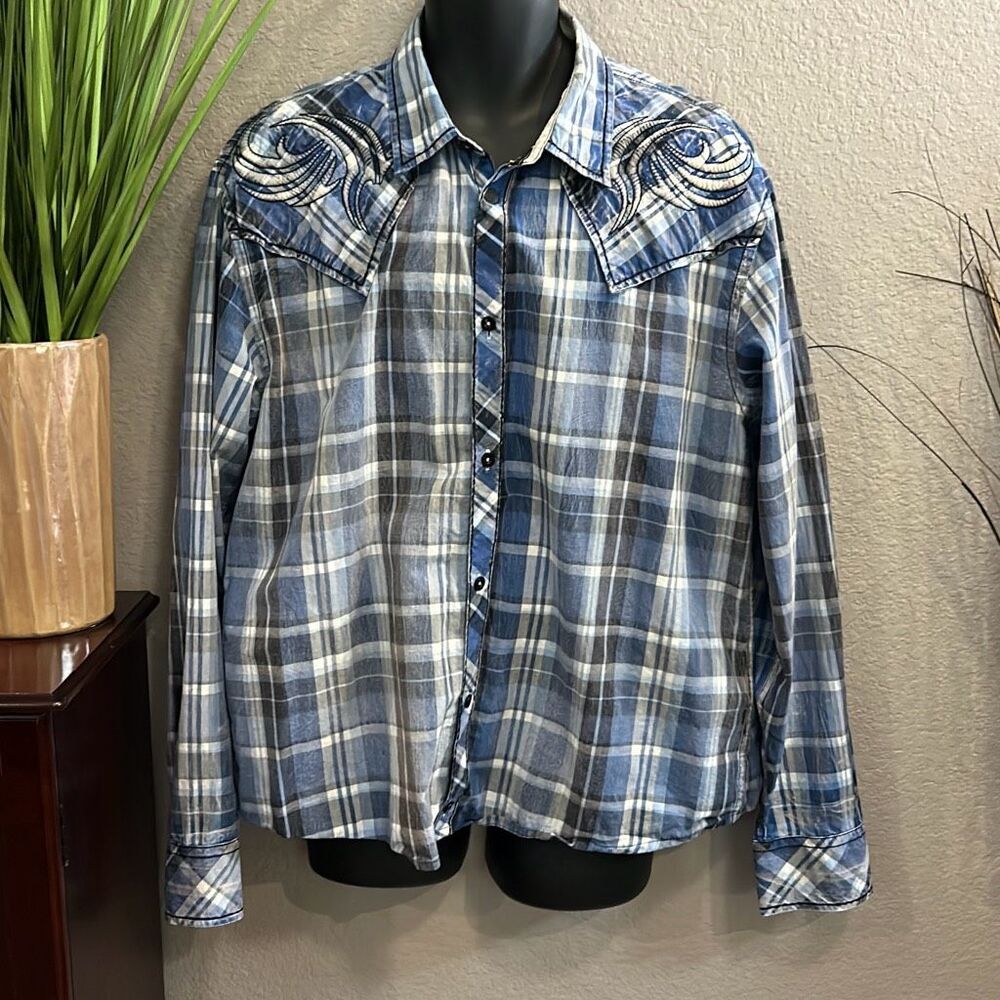 Roar Blue Plaid Men's Shirt